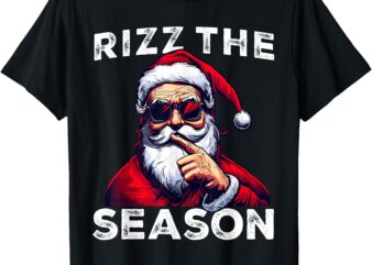 Rizz The Season Funny Santa Joke White Elephant Christmas T-Shirt