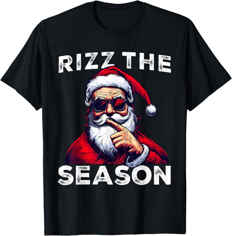 Rizz The Season Funny Santa Joke White Elephant Christmas T-Shirt