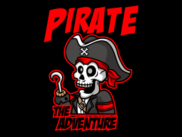 Skull pirate poster t shirt template vector