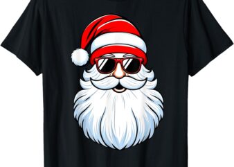 Santa Face Retro Sunglasses Family Christmas Men Women Kids T-Shirt