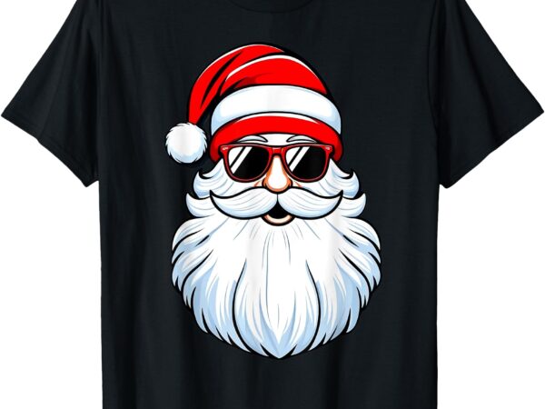 Santa face retro sunglasses family christmas men women kids t-shirt