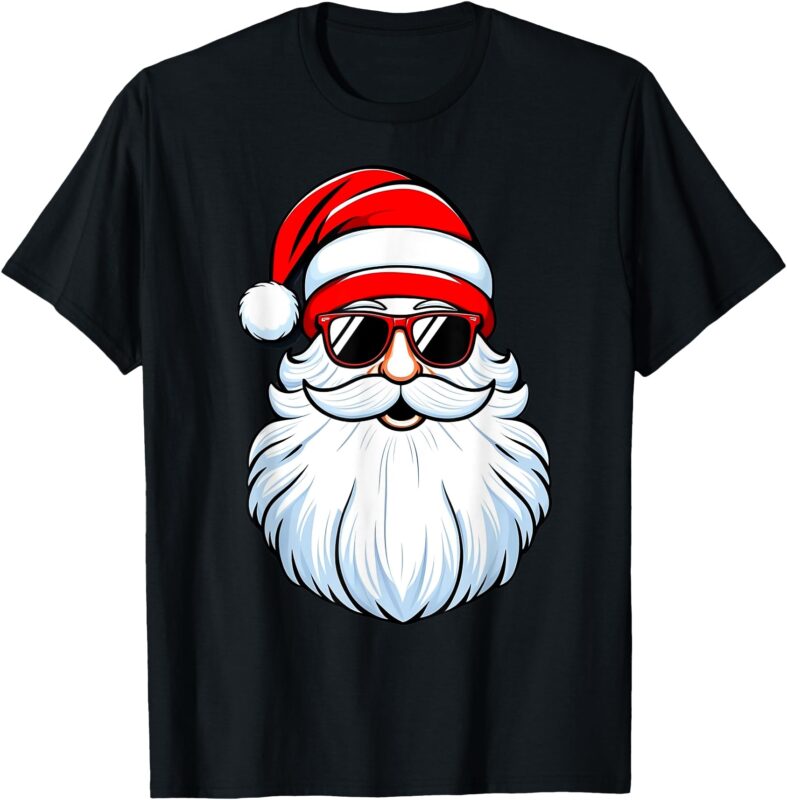 Santa Face Retro Sunglasses Family Christmas Men Women Kids T-Shirt