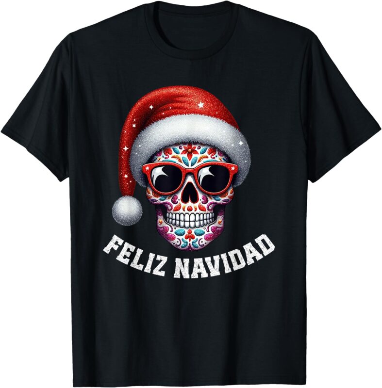 Santa Mexico Calavera Christmas Mexican Feliz Navidad T-Shirt