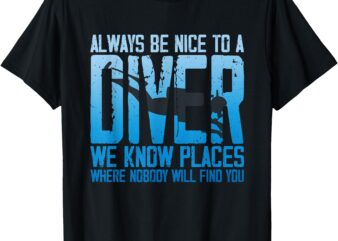 Scuba Diver Diving Instructor For Free diving Snorkeling Fan T-Shirt