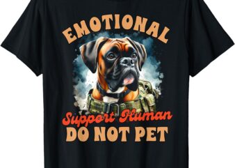 Service Dog Trainer Boxer Emotional Support Human Do Not Pet T-Shirt