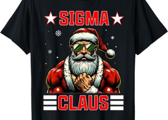 Sigma Claus Funny Christmas Santa Rizz Middle School Kids T-Shirt