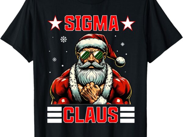 Sigma claus funny christmas santa rizz middle school kids t-shirt