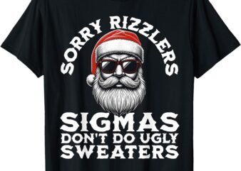 Sigmas Don’t Do Ugly Sweaters Christmas Santa Rizz Teen Boys T-Shirt