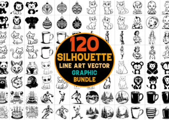 Silhouette Line Art Vector Graphic Bundle