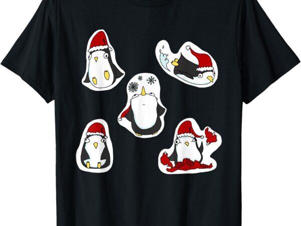 Silly funny holiday penguins t-shirt