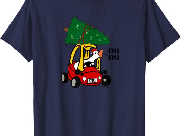 Silly goose driving toy car with christmas tree funny xmas t-shirt