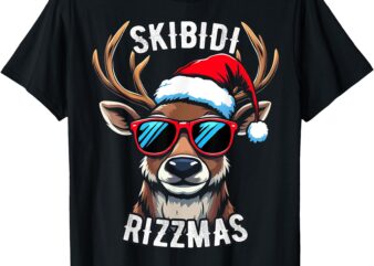 Skibidi Rizzmas Christmas Rizz Reindeer Funny Xmas T-Shirt