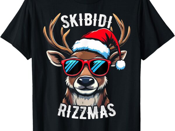 Skibidi rizzmas christmas rizz reindeer funny xmas t-shirt