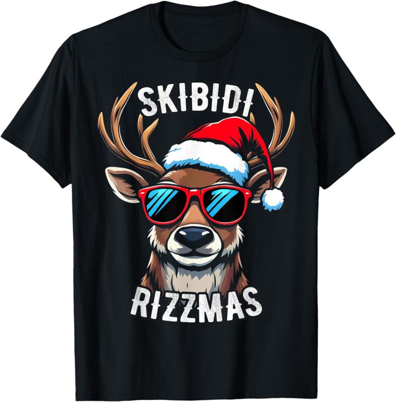 Skibidi Rizzmas Christmas Rizz Reindeer Funny Xmas T-Shirt