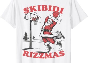 Skibidi Rizzmas Christmas Rizz Santa Claus Basketball T-Shirt