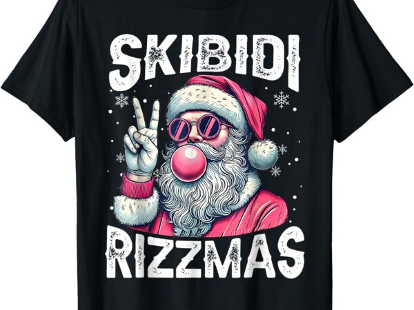 Skibidi rizzmas christmas rizz santa claus charisma kid cool t-shirt