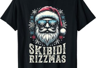 Skibidi Rizzmas Christmas Rizz Santa Claus Funny Kids Boys T-Shirt