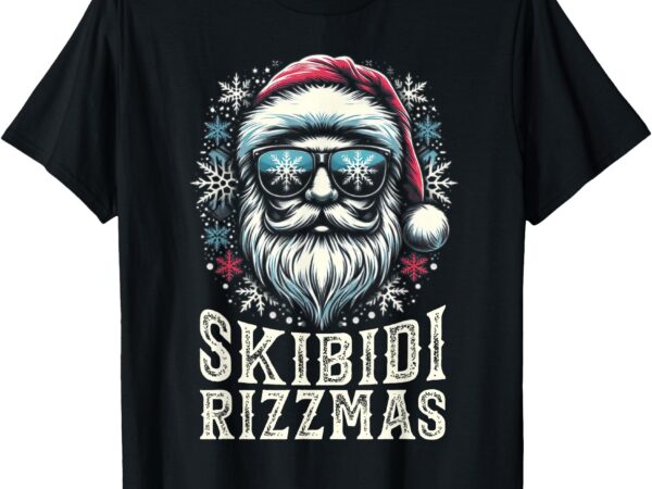 Skibidi rizzmas christmas rizz santa claus funny kids boys t-shirt