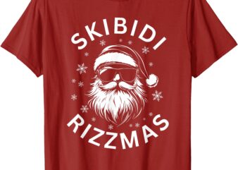 Skibidi Rizzmas Funny Santa Claus Christmas T-Shirt