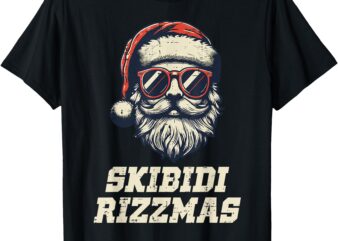 Skibidi Rizzmas Santa Funny Christmas Boys Teens Kids Men T-Shirt