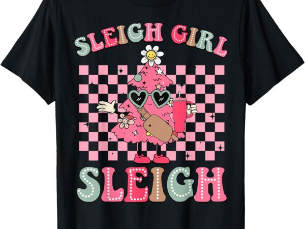 Sleigh girl sleigh pink christmas tree cake belt bag xmas t-shirt