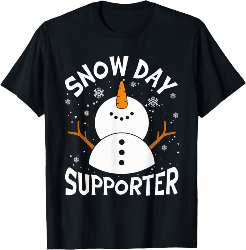 Snow Day Supporter Snowflake Funny Teacher Christmas Pajamas T-Shirt