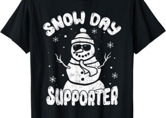 Snow Day Supporter Teacher Student Snowman Winter Snowflake T-Shirt