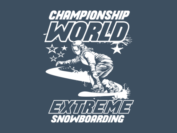 Snowboard world champ t shirt template vector