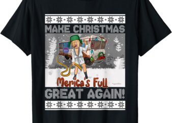 Sorry Merica’s Full Funny Trump Maga Ugly Sweater Christmas T-Shirt