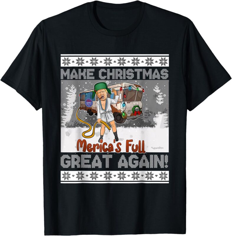 Sorry Merica’s Full Funny Trump Maga Ugly Sweater Christmas T-Shirt