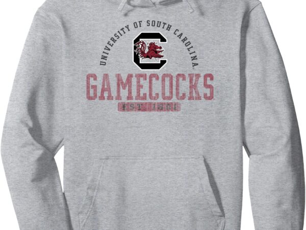 South carolina gamecocks vintage 1801 gray licensed pullover hoodie t shirt template vector