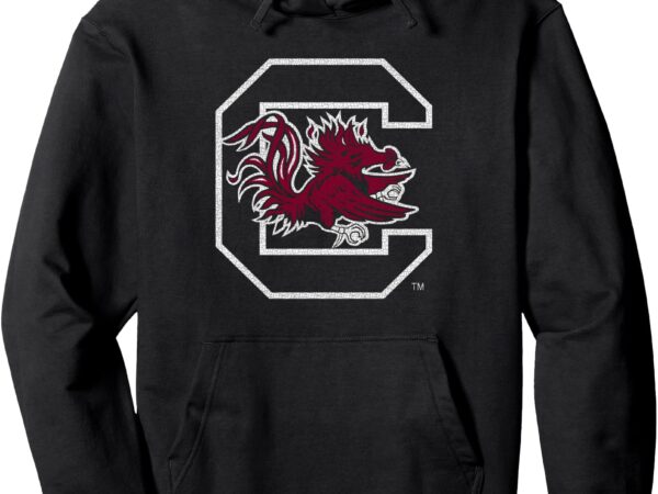 South carolina gamecocks vintage icon black pullover hoodie t shirt template vector