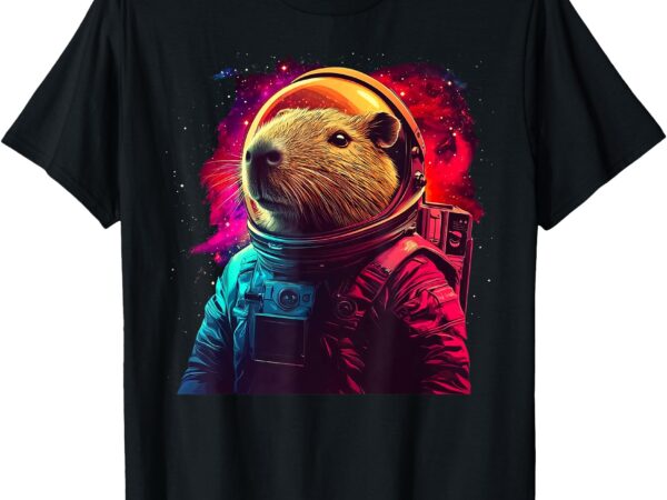 Space capybara funny capy lover astronaut men women kids t-shirt