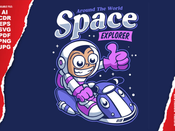 Space explorer t shirt template vector