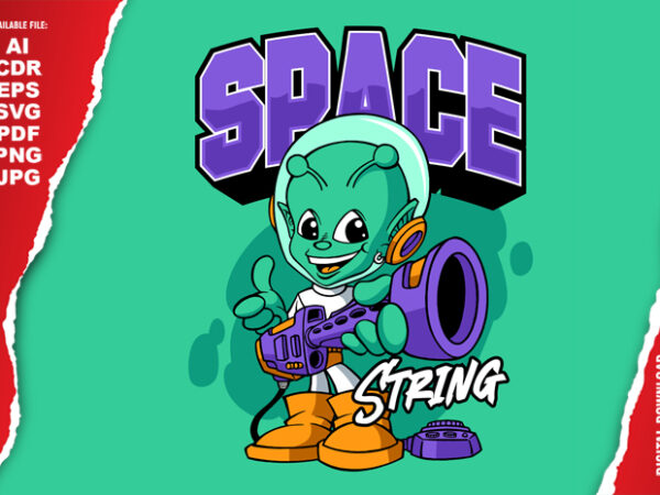 Space string t shirt template vector