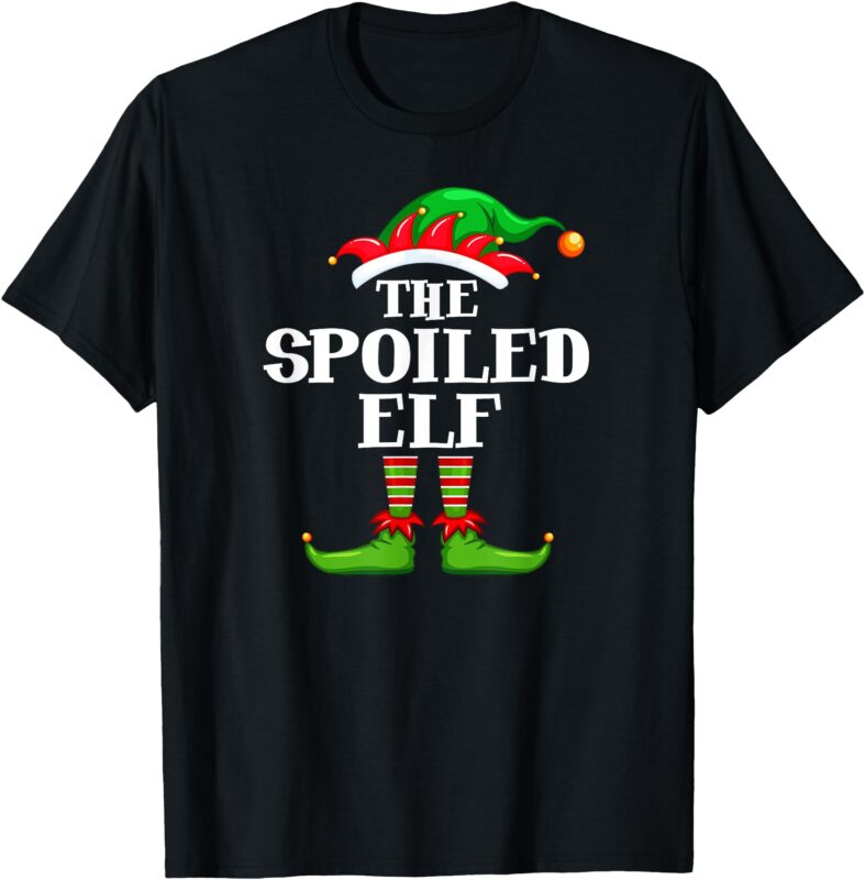 Spoiled Elf Matching Family Group Christmas Party Pyjamas T-Shirt