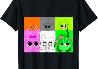 Sprunki team Characters for Kids Sprunki Funny T-Shirt