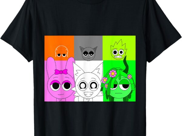 Sprunki team characters for kids sprunki funny t-shirt