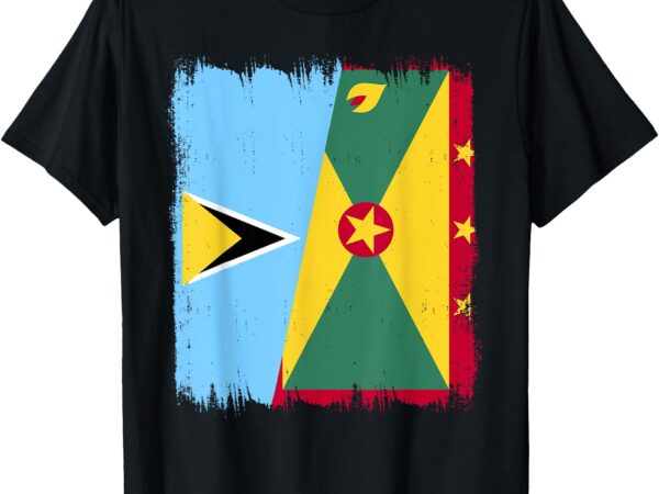 St. lucia grenada half flag st. lucian grenadian heritage t-shirt