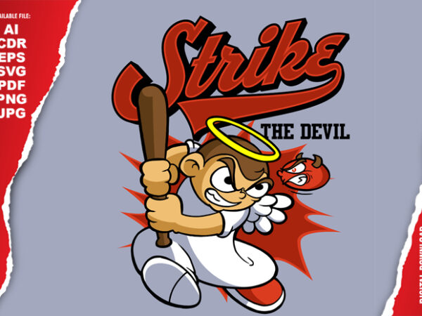 Strike the devil t shirt template vector