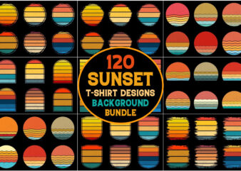 Sunset retro vintage background bundle