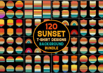 Retro Vintage Sunset Grunge Background Bundle