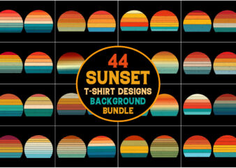 Sunset Retro Vintage Background Bundle