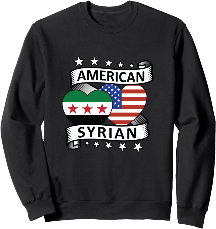 Syrian American Flag American And Syrian Syria New Flag Sweatshirt