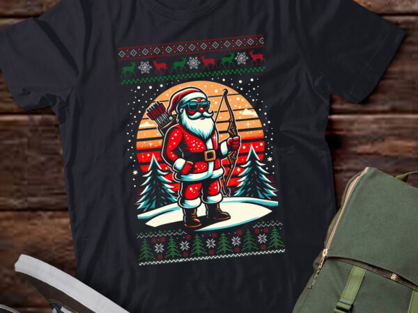 Ta154-funny christmas santa archery hunting ugly t shirt designs for sale