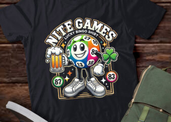 TD22-Womens Nite Games Lucky Bingo V-Neck T-Shirt