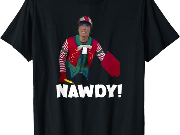 _tally the elf nawdy!_ innocent funny christmas holiday t-shirt