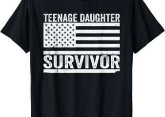 Teenage Daughter Survivor Usa Flag Patriotic T-Shirt