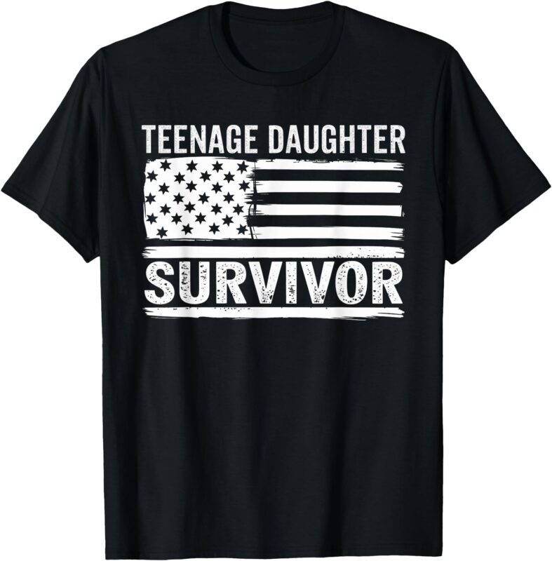 Teenage Daughter Survivor Vintage Dad Mom Father’s Day T-Shirt