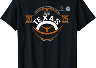 Texas Longhorns Peach Bowl CFP 2024-2025 Football Black T-Shirt